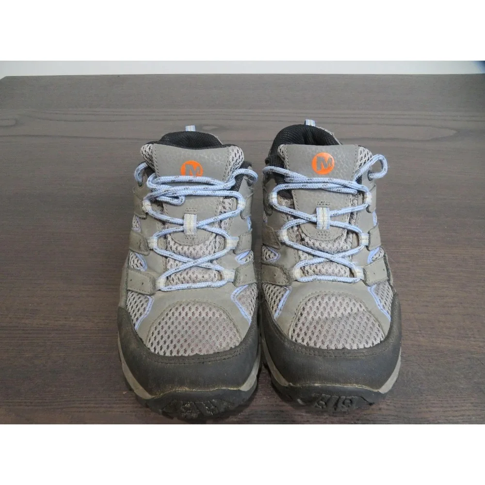 Merrell Waterproof Hiking Shoes Youth 4 Gray Trail Lace Up Boots Trail Athletic